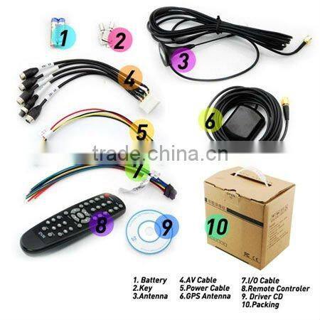 Support 32GB SD card 4-channel mobile sd dvr