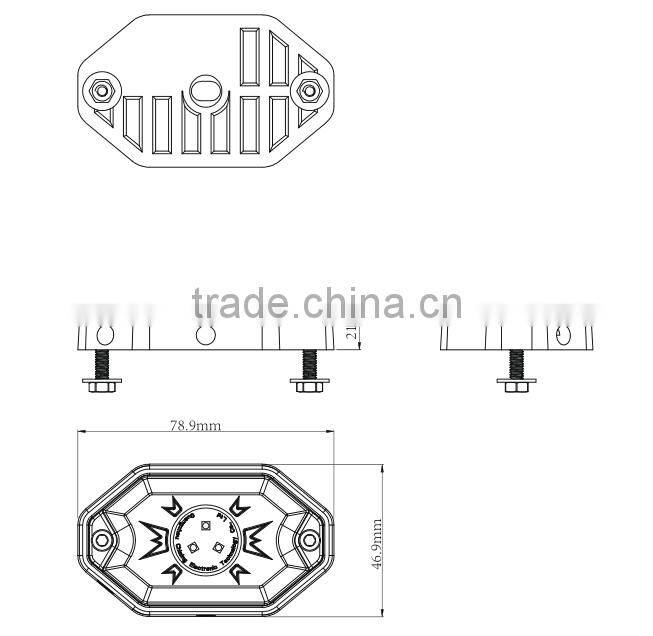 Newest best 9w led rock light RGB truck light 6000k offroad led road light for UTV