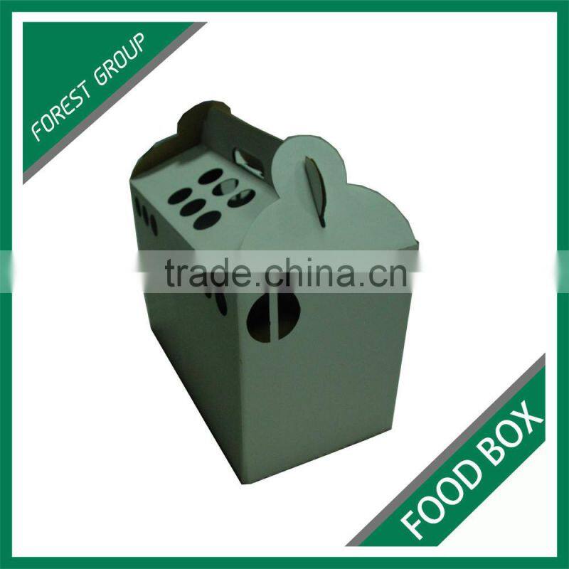 WHITE PLAIN CORRUGATED FOOD BOX FOR SHIPPING HAMBURGER WITH CUSTOM LOGO AND PRINT