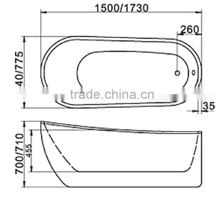 cUPC certified irregular bathtub,cheap-whirlpool-bathtub,acrylic classical bathtub
