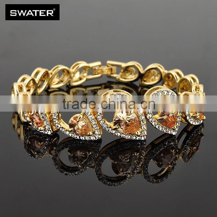 Latest Products 2016 Orange Gemstone Gold Jewelry Half Set