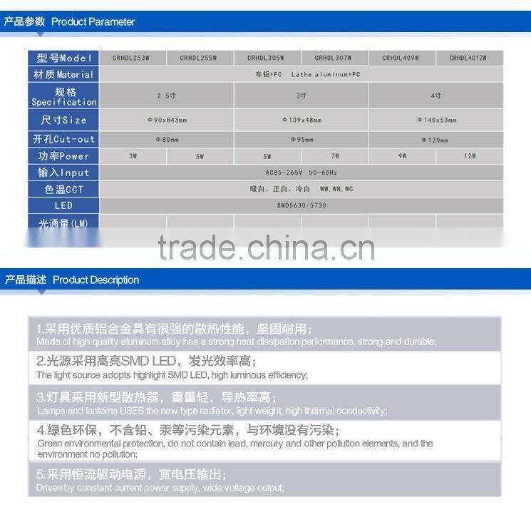 SMD 5630 1390LM 20w epistar dimmable down led light with 3 years warranty