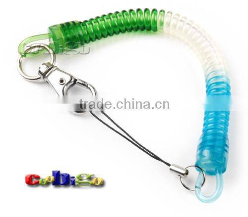 9-27/32"(250mm) Mix Color Expandable Coil With Metal Hook for Mobile Phone Straps