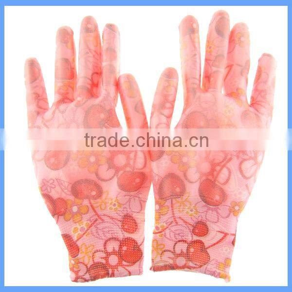 13 Gauge Seamless Polyester PU Knitted Garden Gloves Women