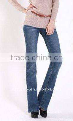 Hot Sale Women's OL Style Plus Size Skinny Butt Lifted Middle Waist Light Blue Jeans