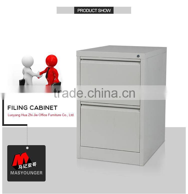 high quality anti-tilt construction 2 drawers vertical steel filing cabinet