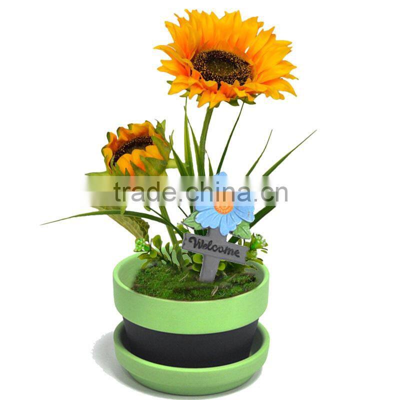 Well-design terra cotta garden decor stick