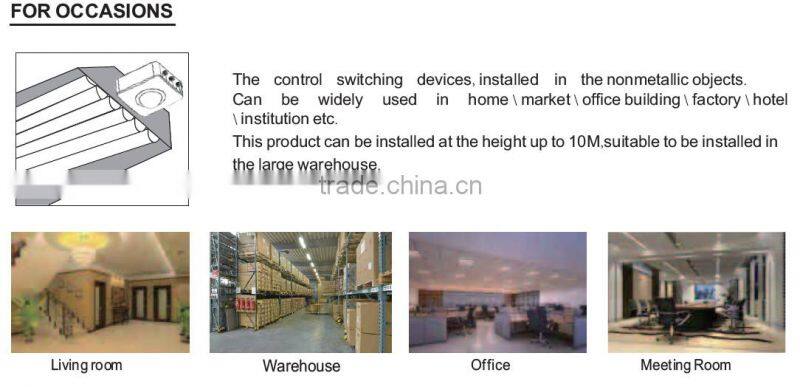 SK808 Manufacturer 85-265V /AC led pir sensor with remote control,360 pir sensor