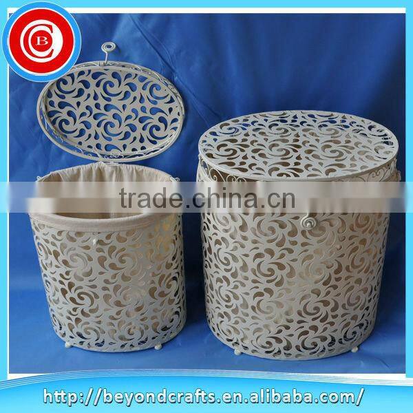 S/2 Round Metal Laundry Hamper