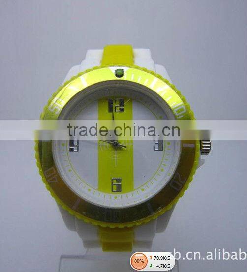 2013 fashion two tone silicon watch