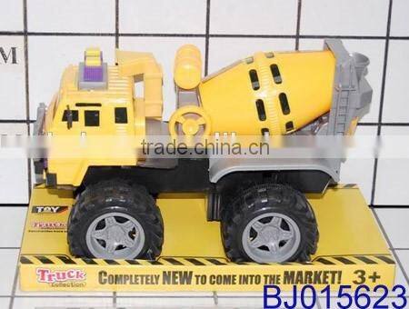 Funny yellow truck toy happy kids plastic toy concrete mixer truck