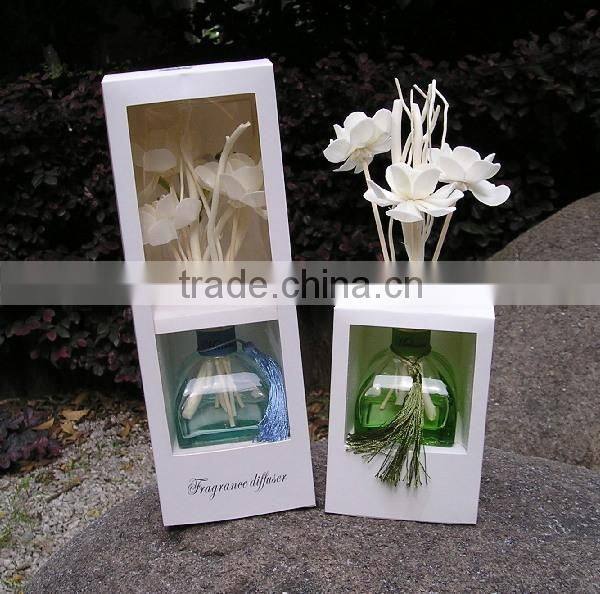 Silk ribbon hot sale 50ml luxury lavender scent reed diffuser for home decoration
