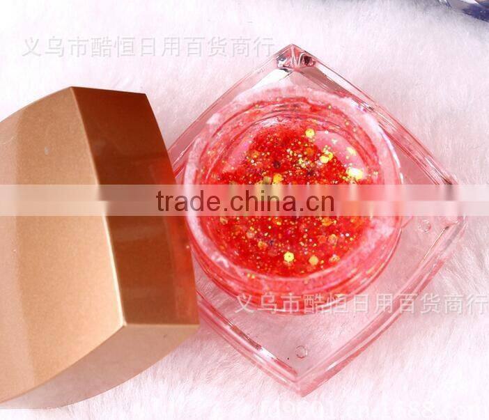 12 colors glass bottle nail art UV color gel skiny sequins kit gel polish