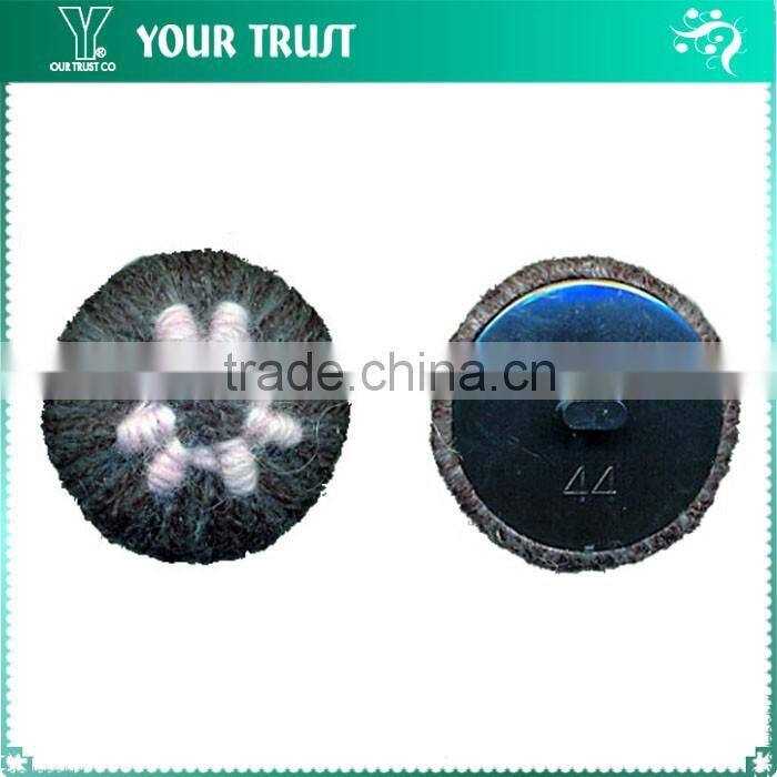 26MM Black Velvet Corded Cover Plastic Shank Sewing Button