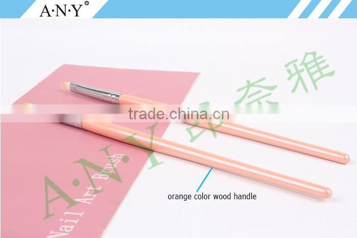 ANY Wood Handle UV Gel Brush For Nail Polish Double-colored Nylon Hair