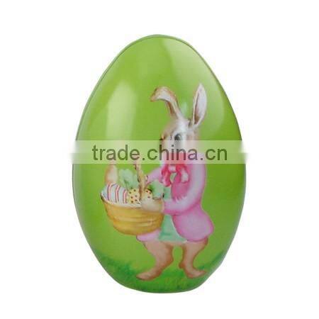 2016 cute egg shape metal candy tin box easter gift tin can