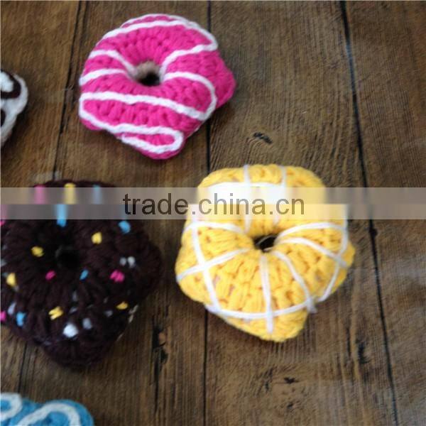 Chocolate Mini food toys round hand crochet donuts