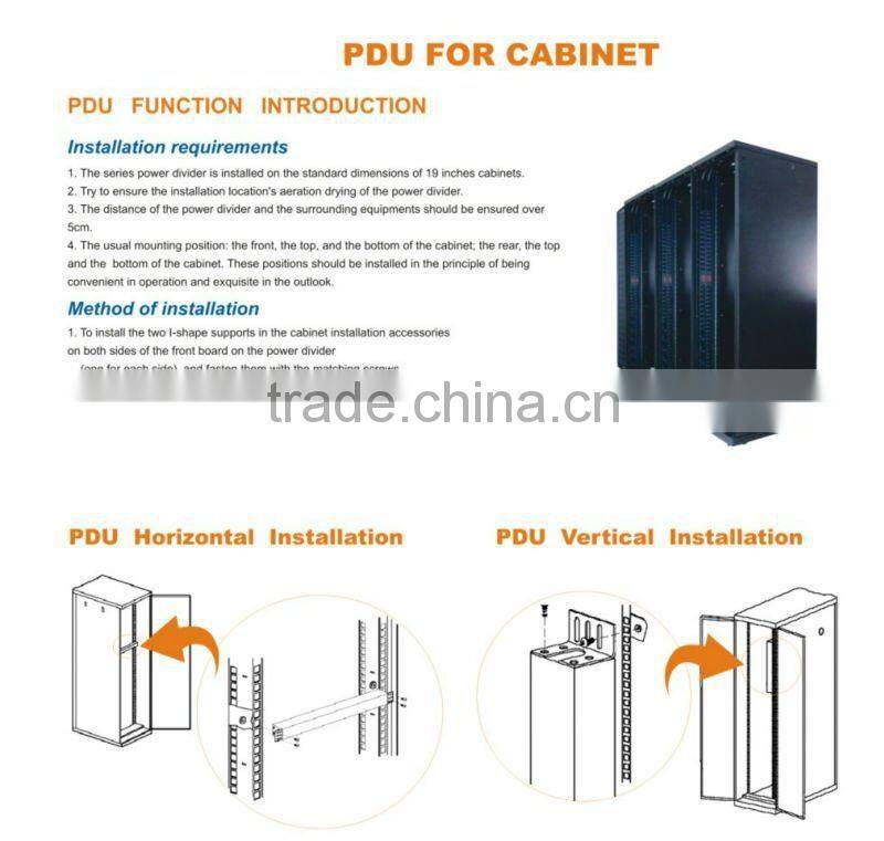 8 ports American type PDU 19'' with switch
