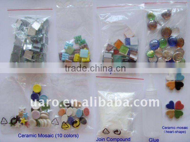 Glass Light Pink 10mm Craft Mini Tile Supply