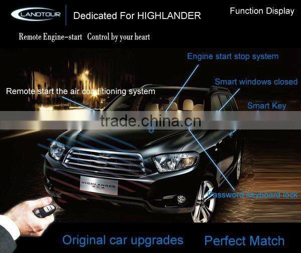 Update PKE/Keyless Push Button Start System with Car Alarm for Highlander
