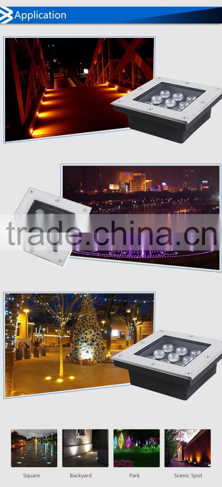 Outdoor Waterproof IP67 Square Buried LED Underground Light