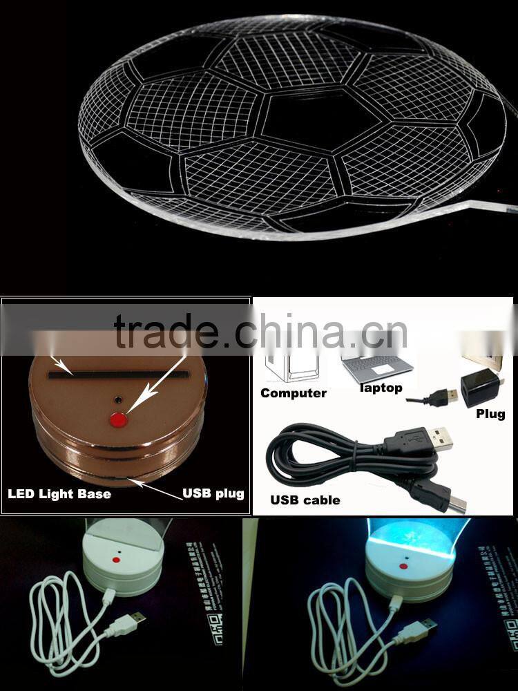 new LED night light design customized 3D acrylic for table decoration