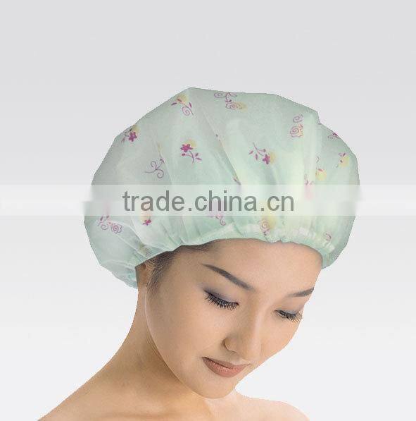 Colorful Cotton Girls Bath Shower Caps With Print;hot sale shower caps