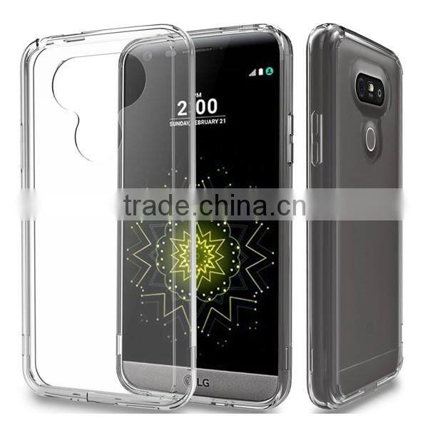 C&T Crystal Clear Hybrid Shockproof TPU Bumper with Clear Back Panel Cover Case for LG G5