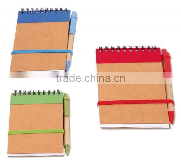 Cheap a4 kraft paper notebooks with pen