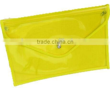 2016 new and fashin black color PVC envelope bag for girls with handle for girls