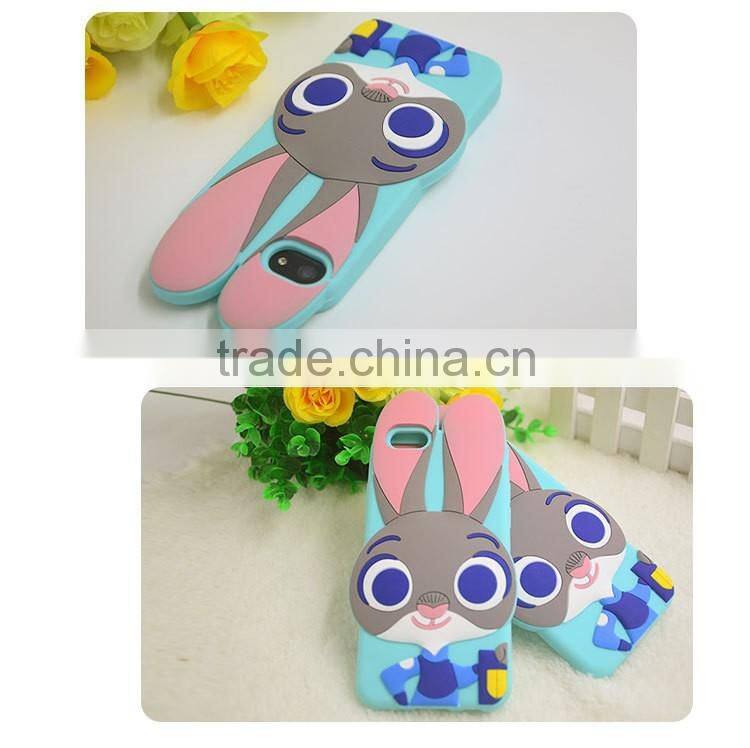 Lovely 3D Animal Rabbit Silicone Phone Back Case Cover for Samsung Galaxy E7