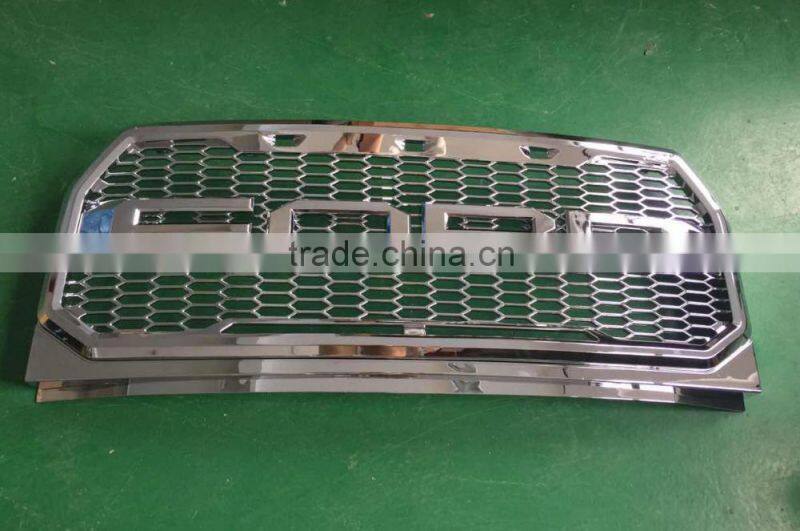 GRILL COVER BLACK OR SILVERY WITH WORDS 1 Pcs ABS Chrome For F150 (F-150) 2015 Accessories