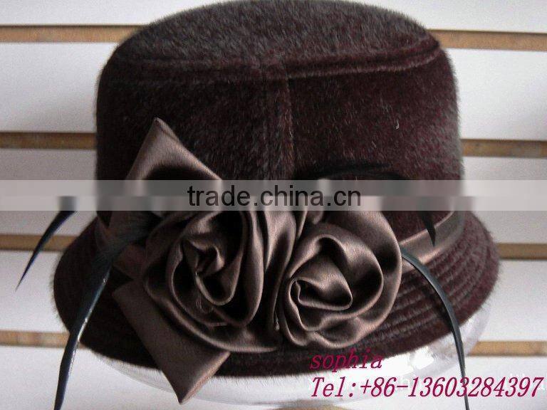 2012newest black cotton bucket flower hat .lady cotton hat.hot sell hat