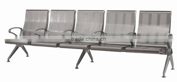 5 seater durable stainless steel office waiting chairs