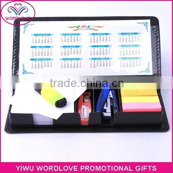Custom Printing Calendar Sticky Notepad With Leather Box Holder