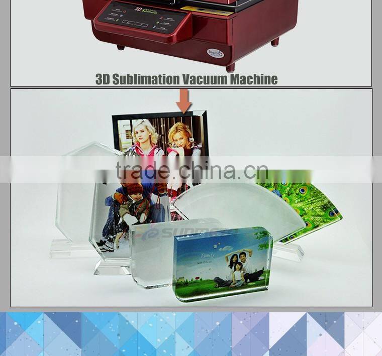 Hotsale L150*H100*W20mm smooth angle square blank sublimation 3d photo crystal
