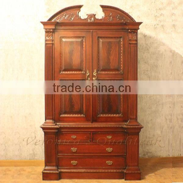 Reproduction Antique Wardrobes - Bernard Classic Mahogany Wardrobe
