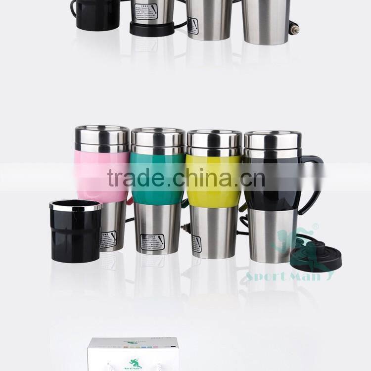 Stainless Steel Heated Car Mug Travel Mug Electric Heating Mug