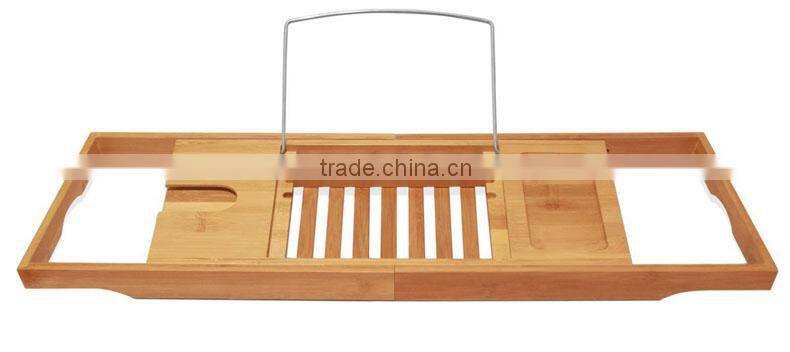 BH018 Deluxe Bamboo Bath Caddy for Bathroom