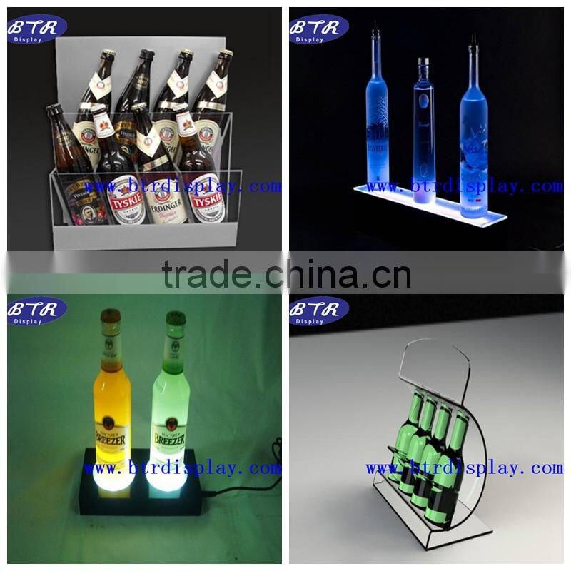 Custom clear acrylic plastic single bottle wine rack