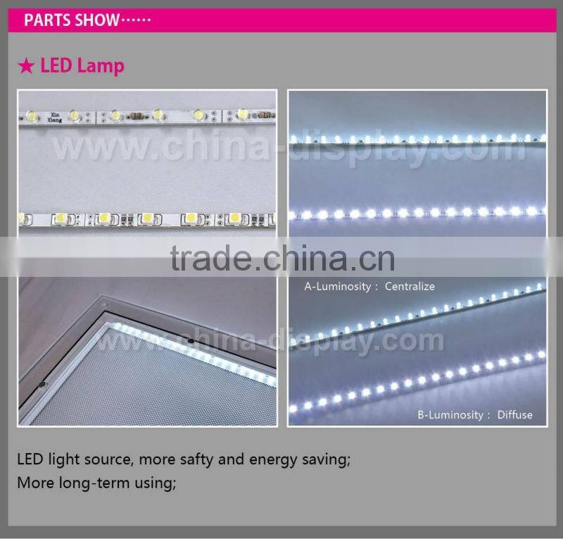 Ceiling or wall hanging crystal acrylic backlit picture led signs window