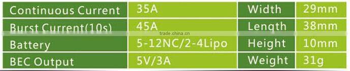 RC Hobbies ESC 35A Brushless Motor Speed Controller 3A/5V BEC 2-4S For Airplane Aircraft