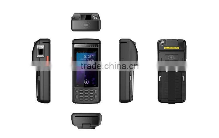 Newest 4G LTE 4" Quad core handheld touch screen pos system with thermal receipt printer