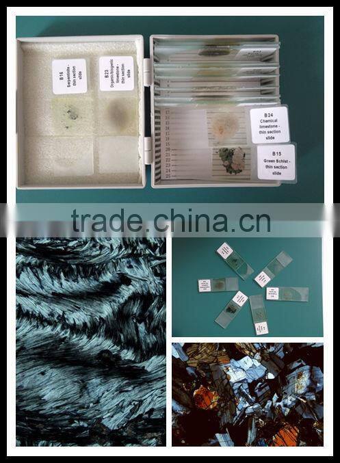 24pcs mixed For science survey mineral thin grinding section slides set