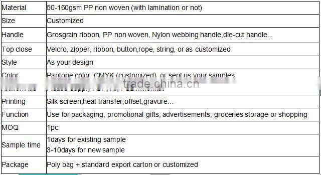 fashion handled style and non woven fabric foldable shopping bag