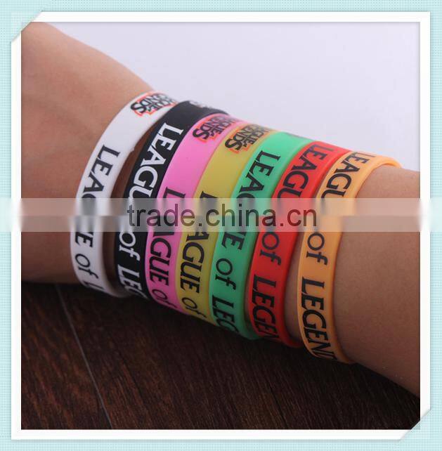 promotional logo printed colorful silicone wristband