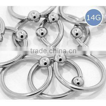 14G 38 Surgical Stainless Steel Captive Bead Ring