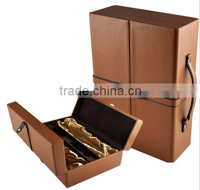 Popular Custom design leather wine gift boxes/wine packaging box