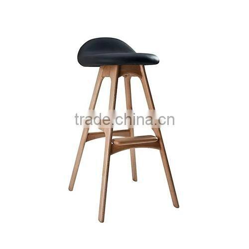 2016 wholesale furniture modern wooden erik erik buch solid wood bar stool high chair leather seat