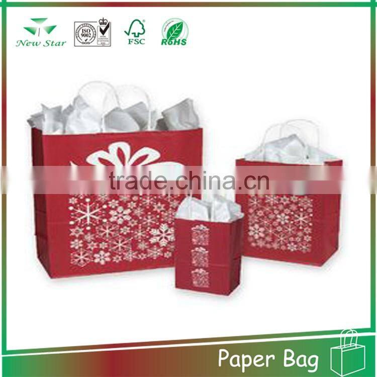 custom printed logo christmas paper shopping bags making factory